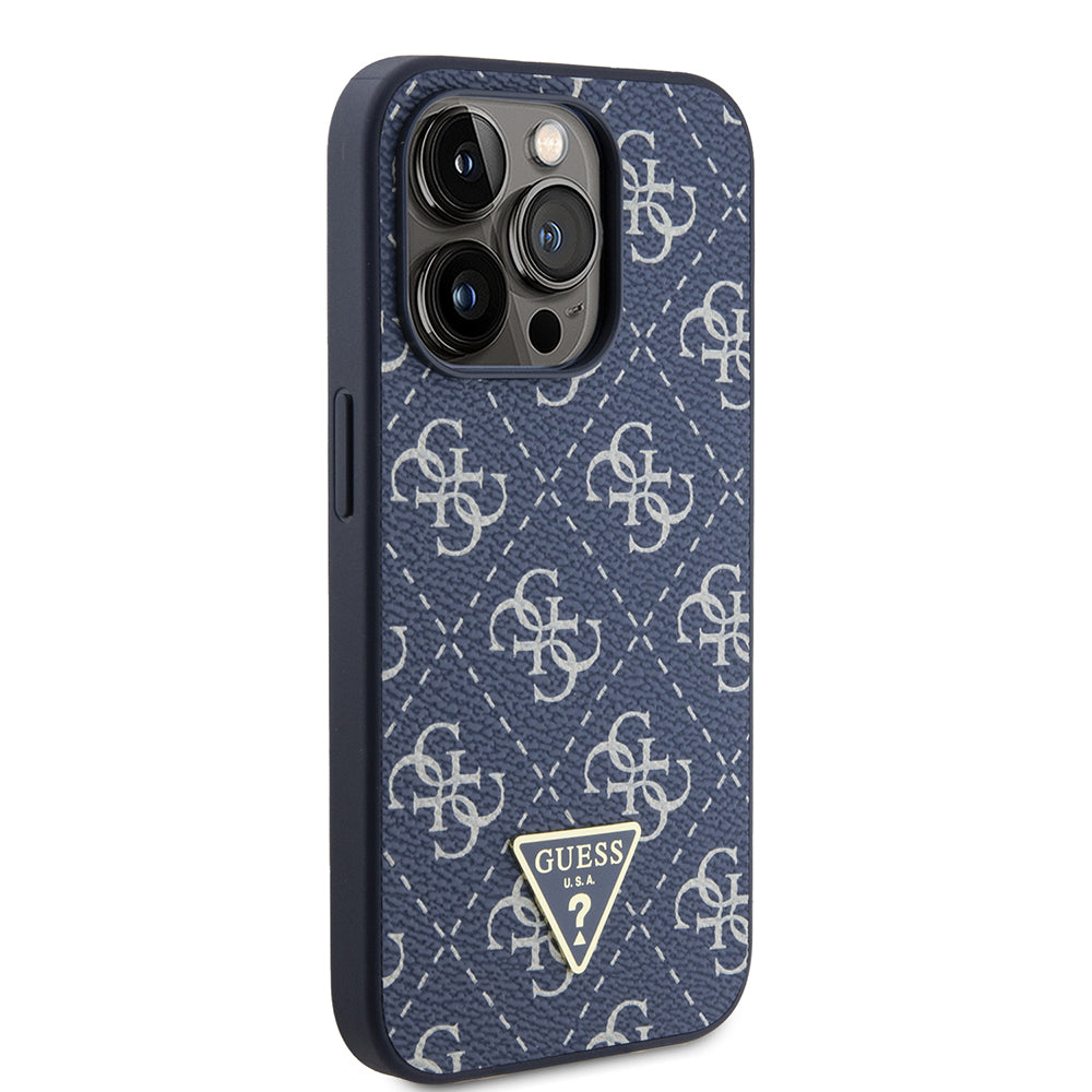 Funda para Apple iPhone 15 Pro, Guess, 4G Triangle Logo, Azul