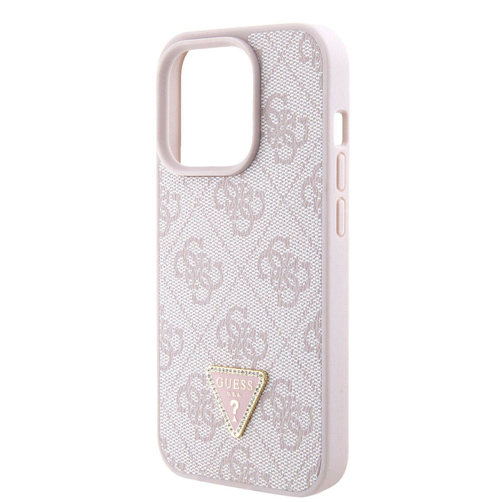 Funda para Apple iPhone 15 Pro, Guess, Crossbody 4G Metal Logo, Rosa.