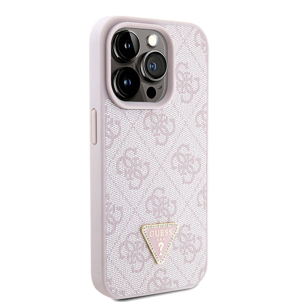 Funda para Apple iPhone 15 Pro, Guess, Crossbody 4G Metal Logo, Rosa.