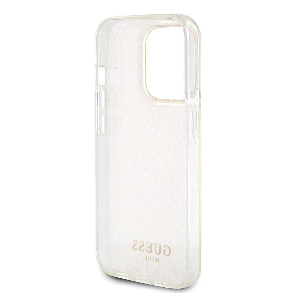 Funda para Apple iPhone 15 Pro, Guess, IML Faceted Mirror Disco Iridescent, Rosa