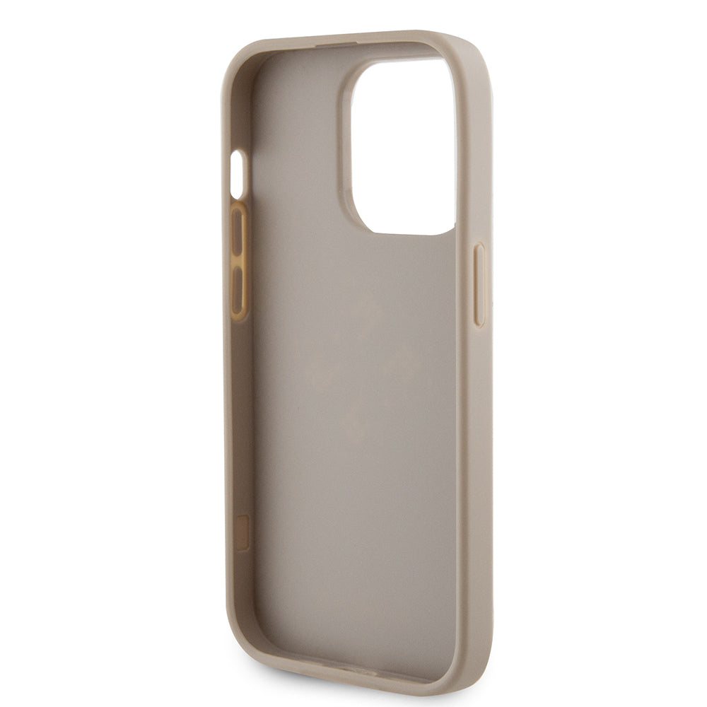Funda para Apple iPhone 15 Pro, Guess, Perforated 4G, Dorada.