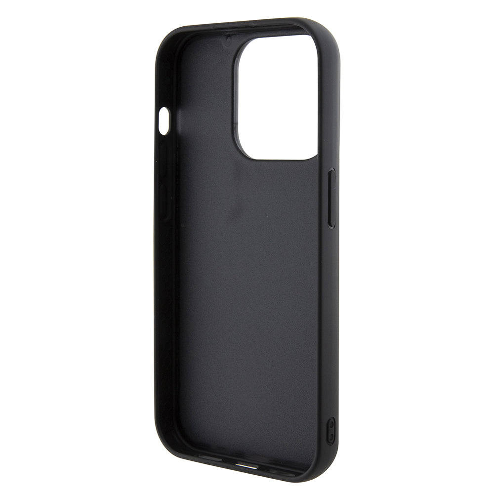 Funda para Apple iPhone 15 Pro, Guess, PU Square Mirror Script Logo, Negra GUHCP15LPMSDGSK