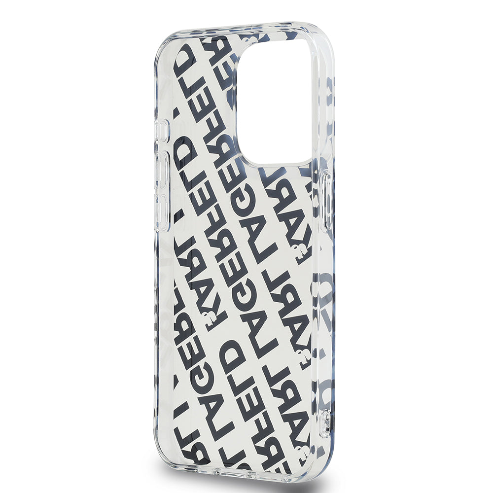 Funda para Apple iPhone 15 Pro, Karl Lagerfeld, IML Electroplated Repeated Logo, Dorada