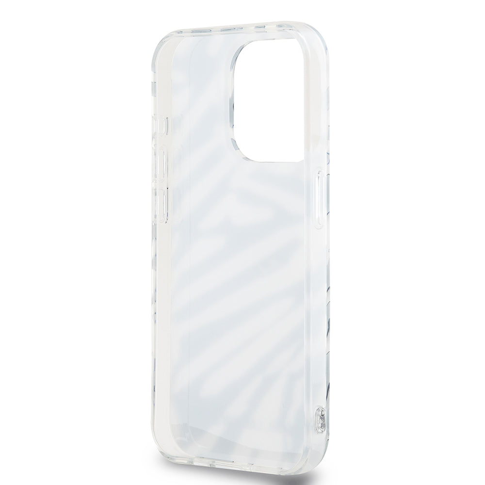 Funda para Apple iPhone 15 Pro, Karl Lagerfeld, IML Luxury Zebra Pattern with Strap, Negra