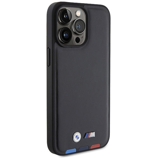 Funda para Apple iPhone 15 Pro Max, BMW, Stamp Tricolor, Negra