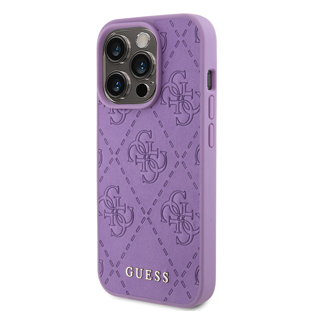 Funda para Apple iPhone 15 Pro Max, Guess, 4G Estampado, Lila Claro