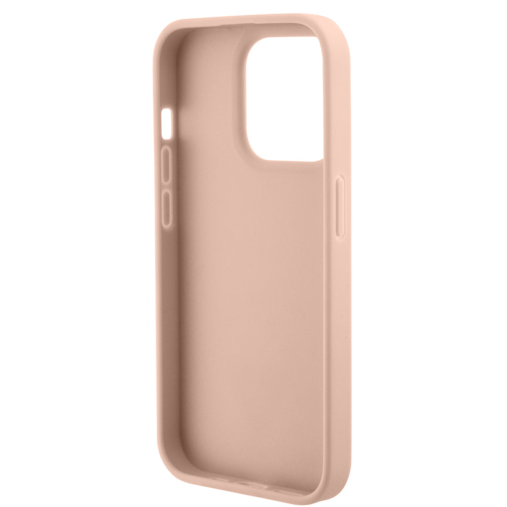 Funda para Apple iPhone 15 Pro Max, Guess, Croco Triangle Metal Logo, Rosa