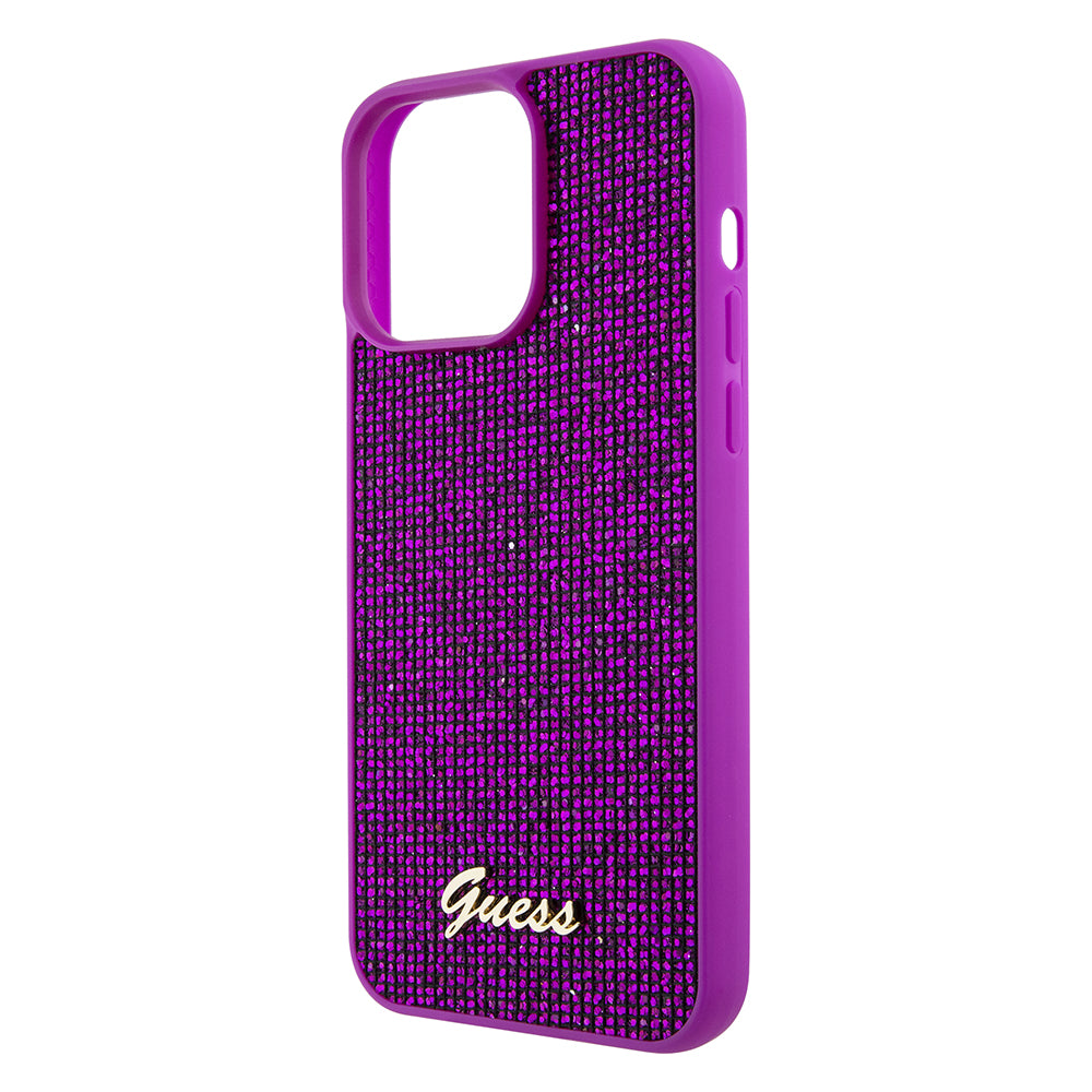 Funda para Apple iPhone 15 Pro Max, Guess, Disco Metal Script, Fucsia