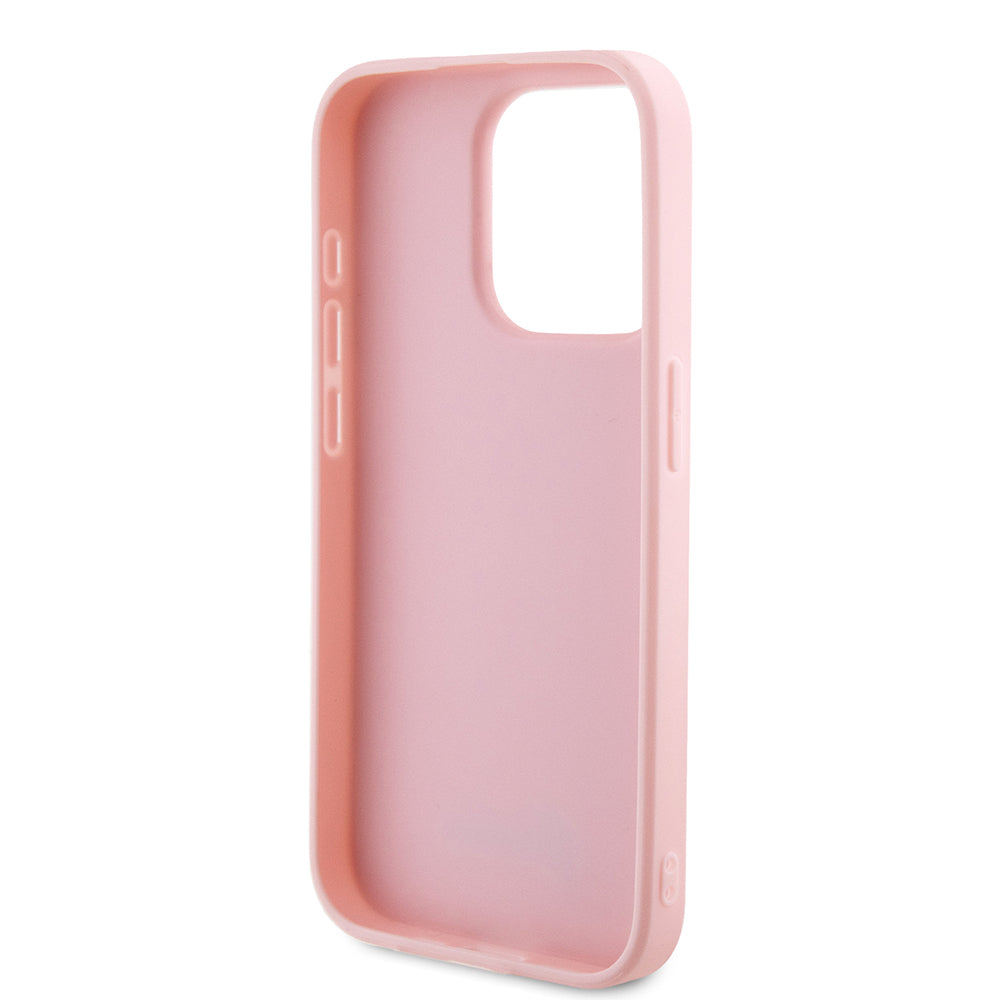 Funda para Apple iPhone 15 Pro Max, Guess, Iridescent Metal Script, Rosa
