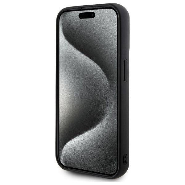Funda para Apple iPhone 15 Pro Max, Karl Lagerfeld, 3D Rubber Signature, Negra