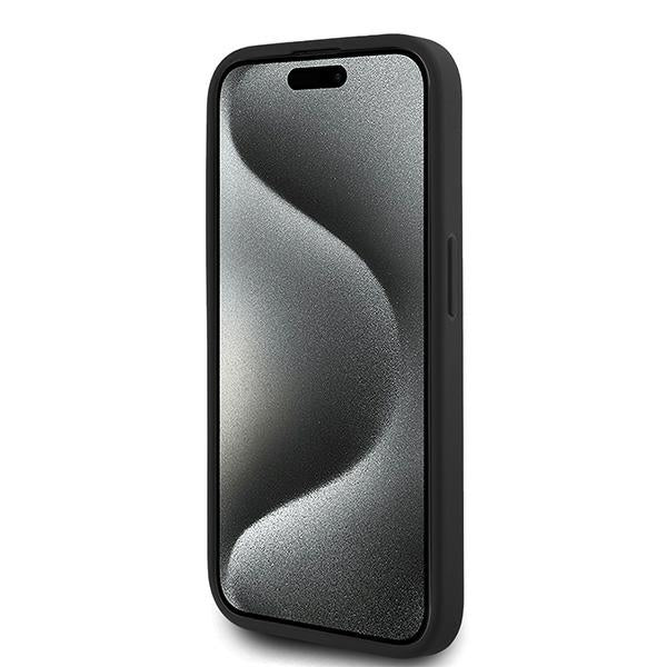 Funda para Apple iPhone 15 Pro Max, Karl Lagerfeld, Diagonal Quilted Script, Negra