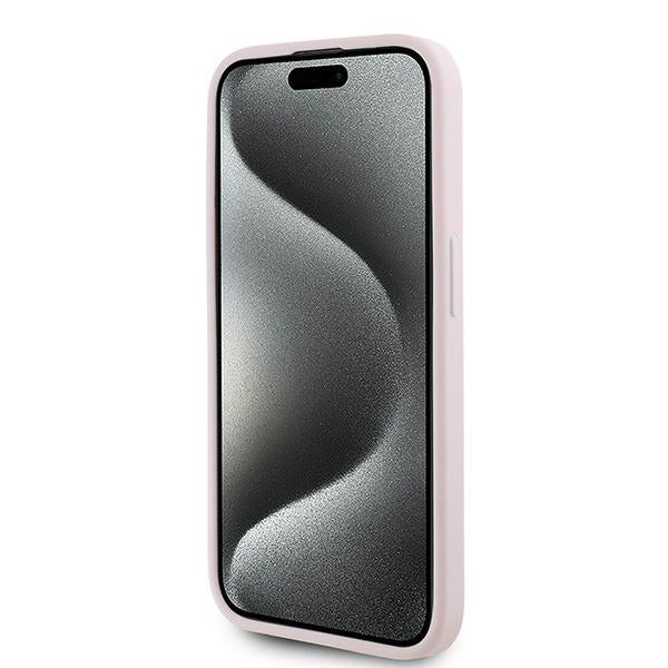 Funda para Apple iPhone 15 Pro Max, Karl Lagerfeld, Diagonal Quilted Script, Rosa.