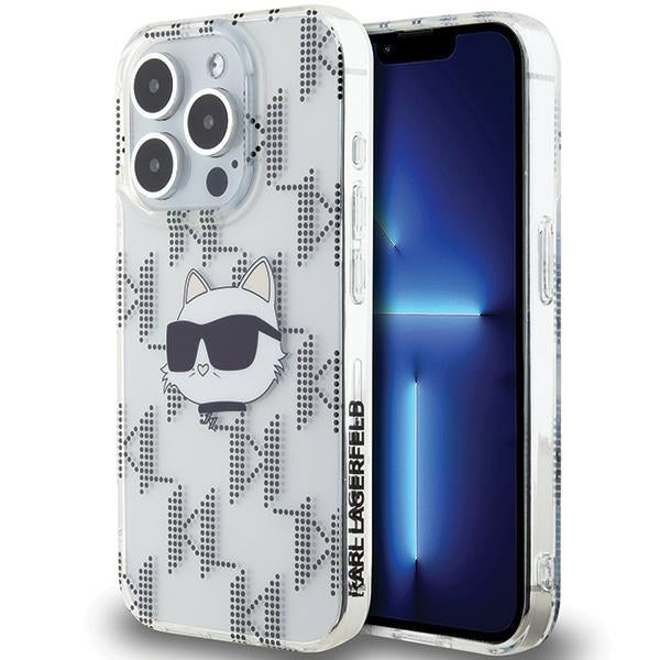 Funda para Apple iPhone 15 Pro Max, Karl Lagerfeld, IML Electroplated Choupette Head, Transparente