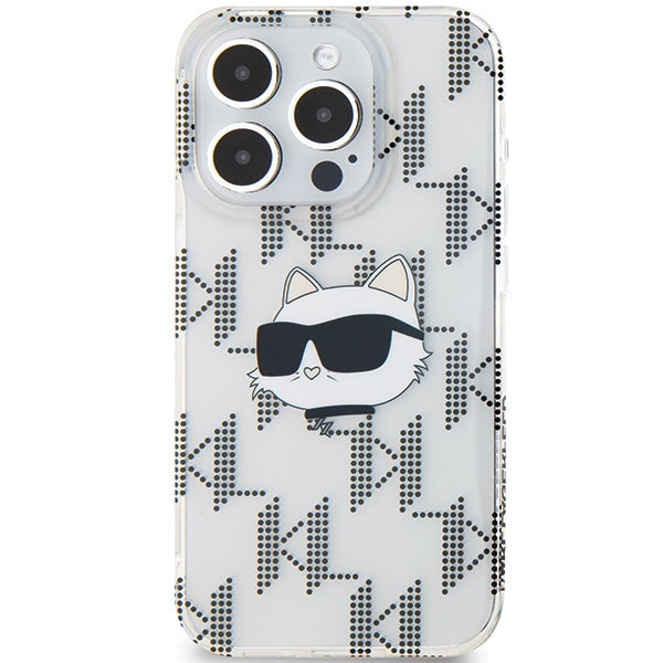 Funda para Apple iPhone 15 Pro Max, Karl Lagerfeld, IML Electroplated Choupette Head, Transparente
