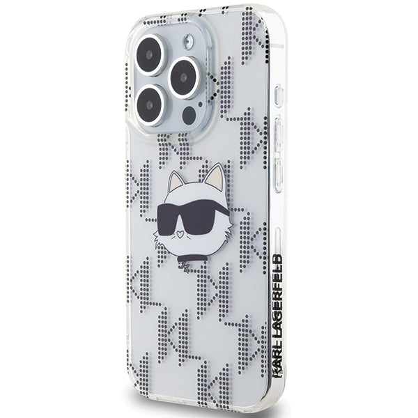 Funda para Apple iPhone 15 Pro Max, Karl Lagerfeld, IML Electroplated Choupette Head, Transparente