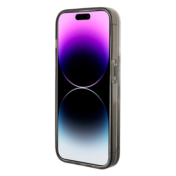 Funda para Apple iPhone 15 Pro Max, Karl Lagerfeld, Liquid Glitter Ikonik Karl, Transparente