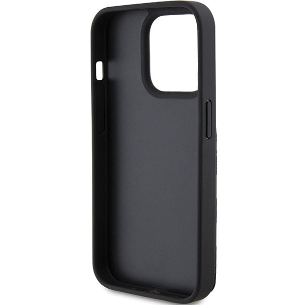 Funda para Apple iPhone 15 Pro Max, Karl Lagerfeld, Saffiano Cardslots and Stand Monogram Ikonik Karl, Negra