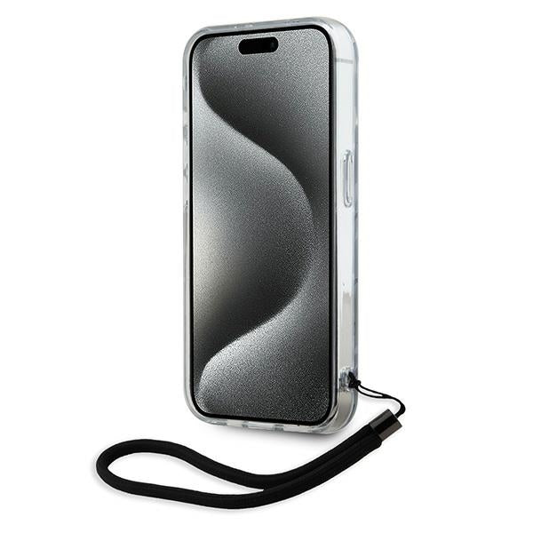 Funda para Apple iPhone 15 Pro Max, Karl Lagerfeld, Zebra with Cord Strap, Morado