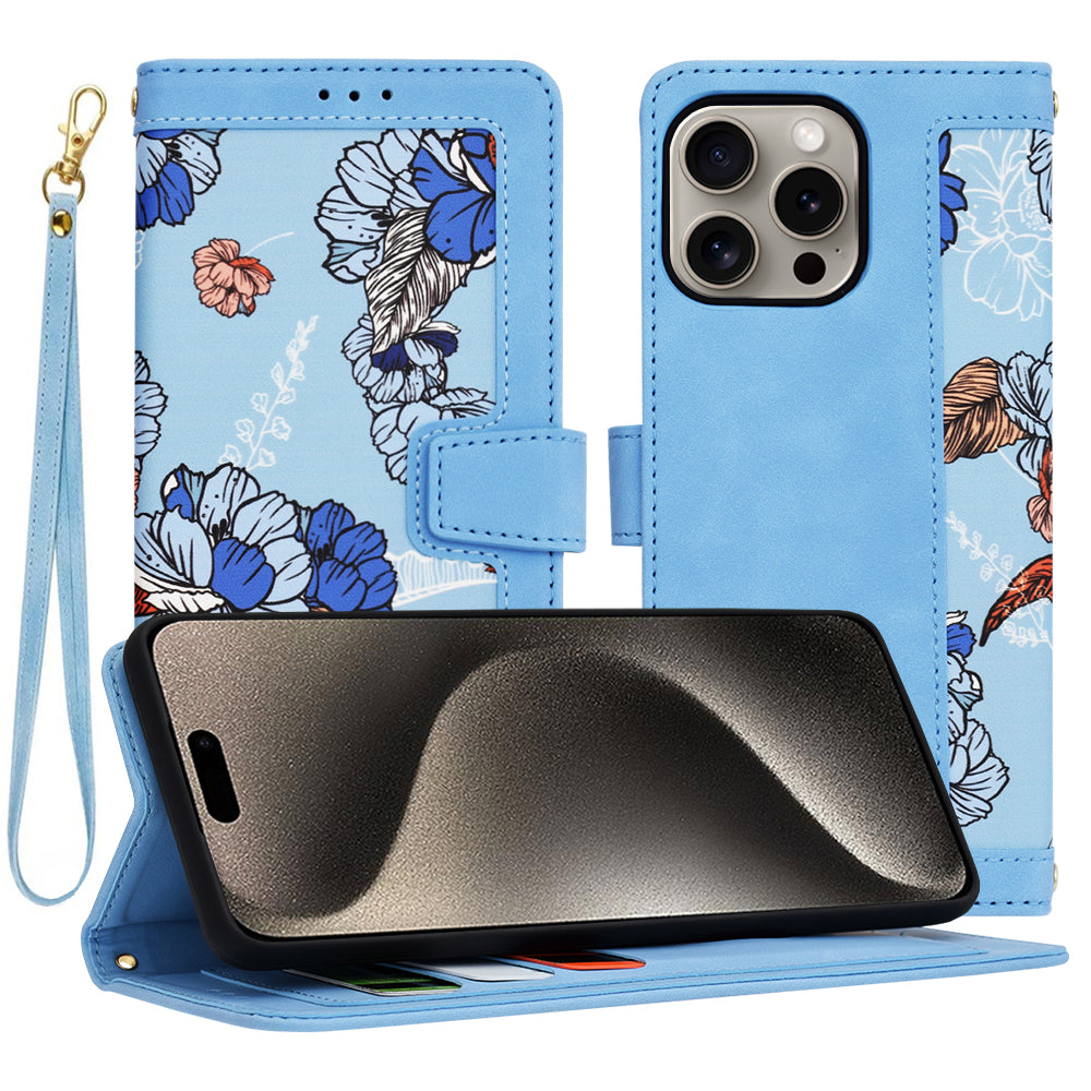 Funda para Apple iPhone 15 Pro Max, Techsuit, FlipCraft, Azul