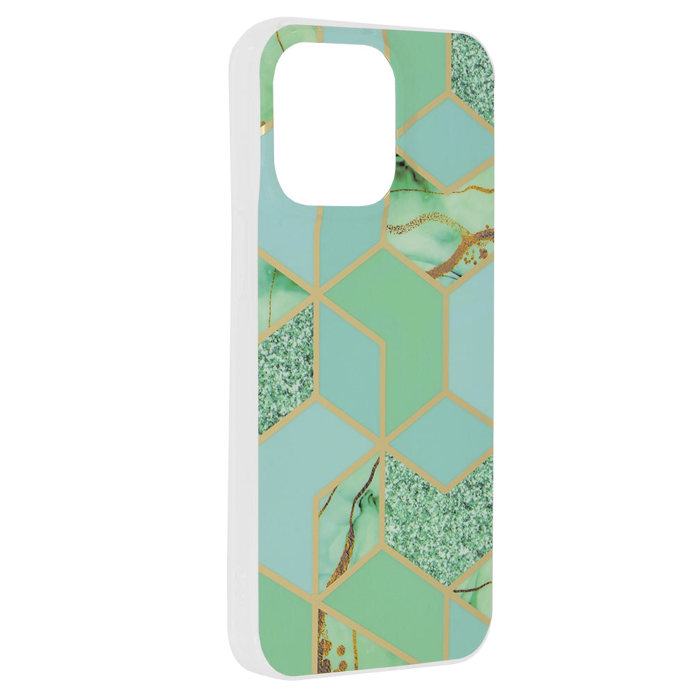 Funda para Apple iPhone 15 Pro Max, Techsuit, Marble, Verde