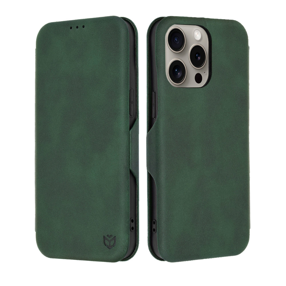 Funda para Apple iPhone 15 Pro Max, Techsuit, Safe Wallet Plus, Verde