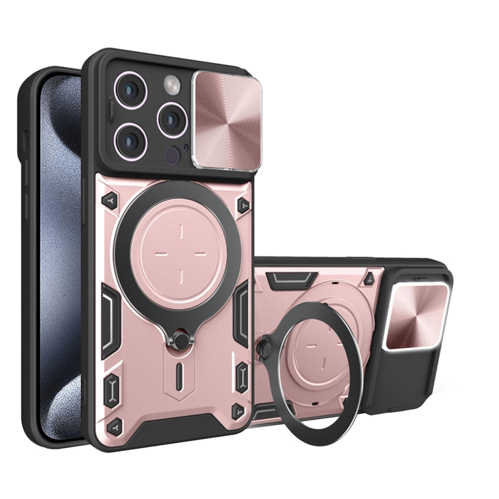 Funda para Apple iPhone 15 Pro, Techsuit, CamGuard Pro, Rosa Dorado