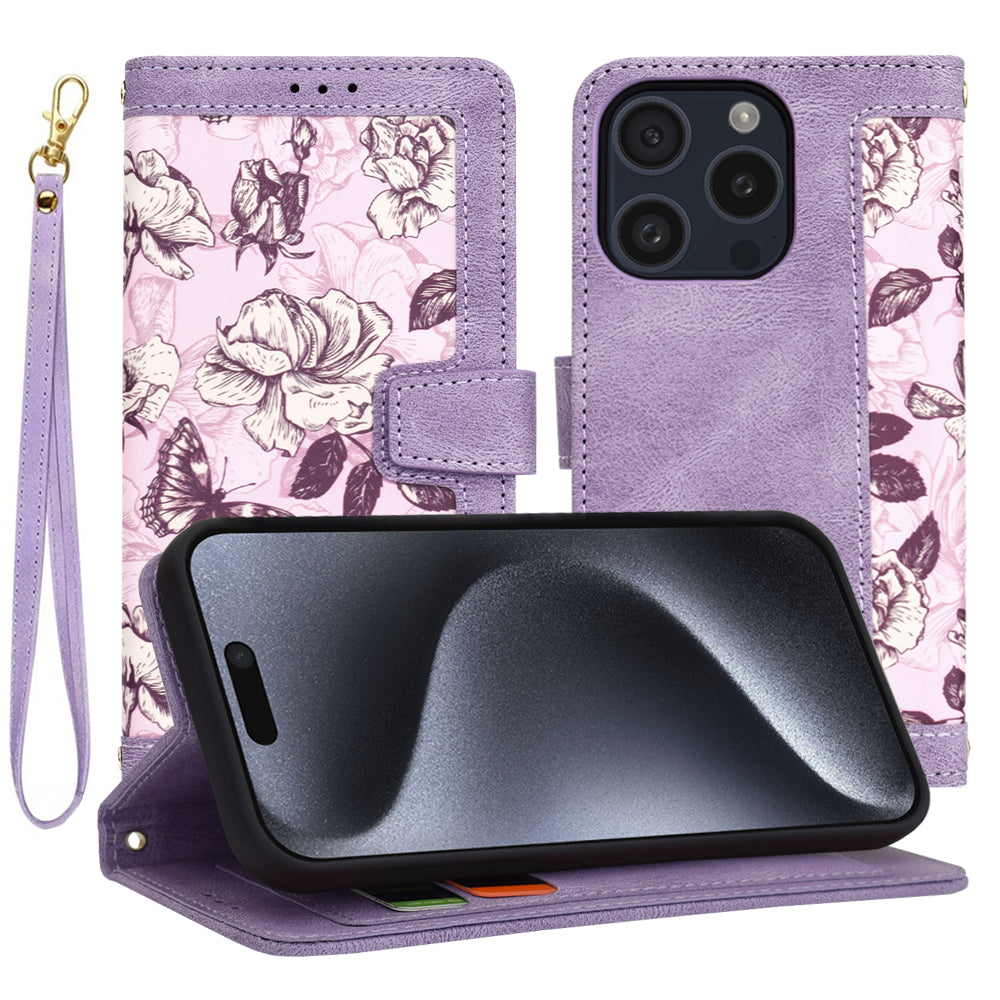 Funda para Apple iPhone 15 Pro, Techsuit, FlipCraft, Morado