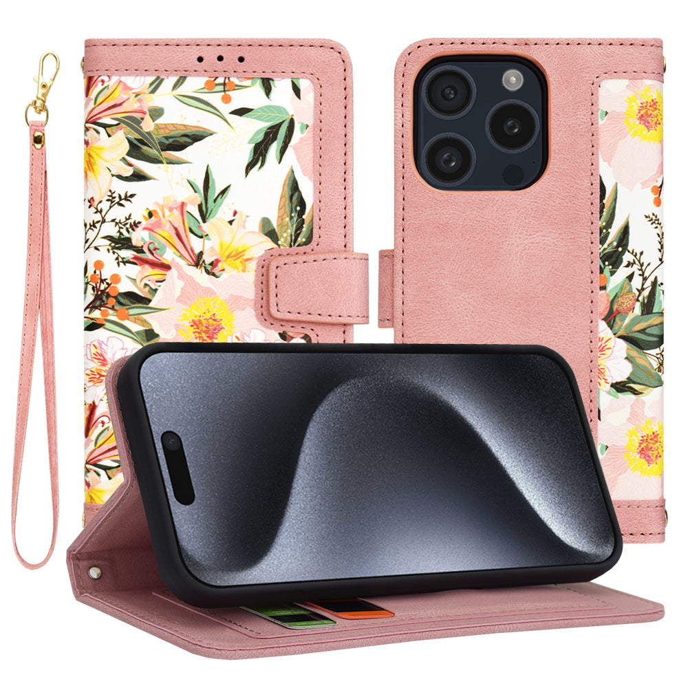 Funda para Apple iPhone 15 Pro, Techsuit, FlipCraft, Rosa
