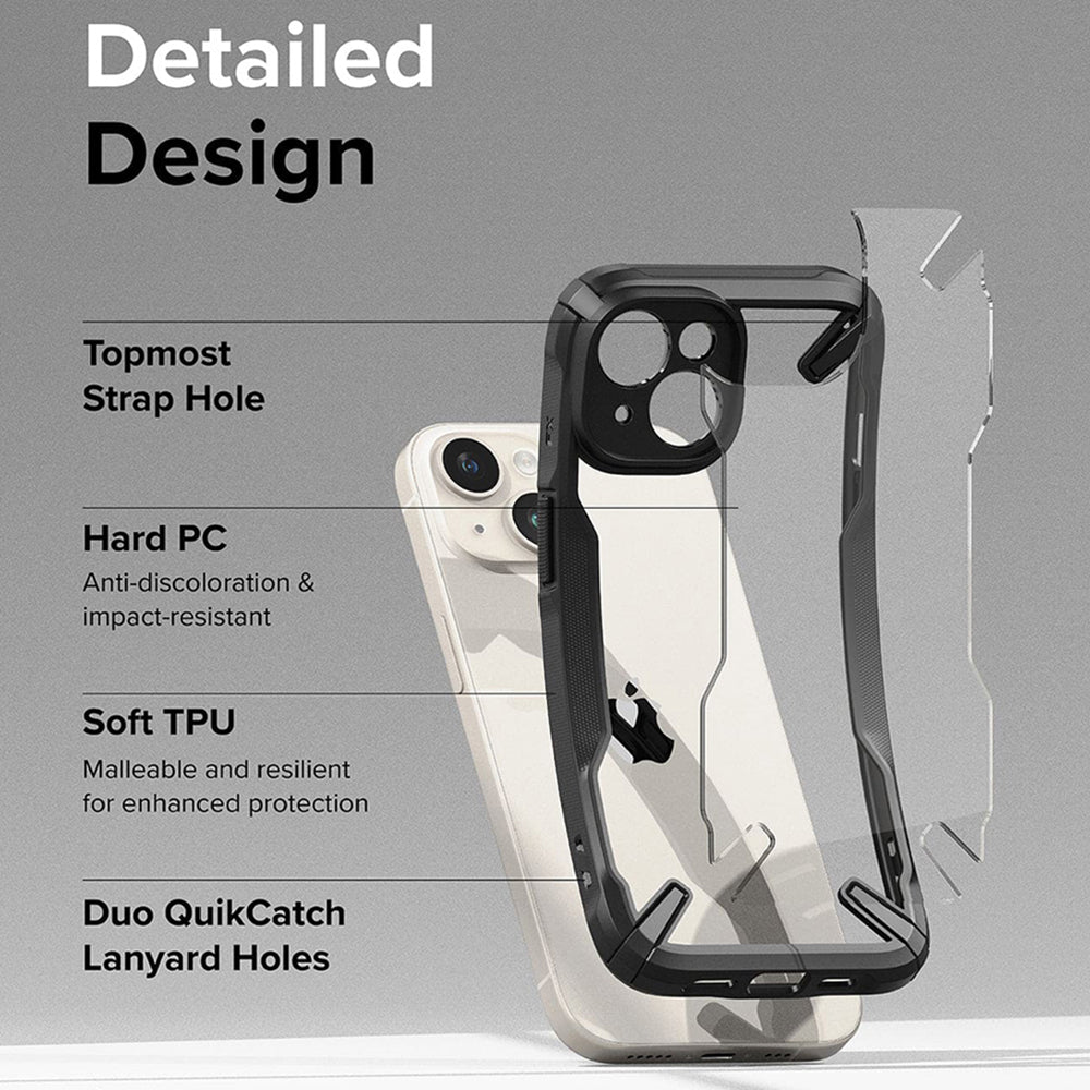 Funda para Apple iPhone 15, Ringke, Fusion X, Negra