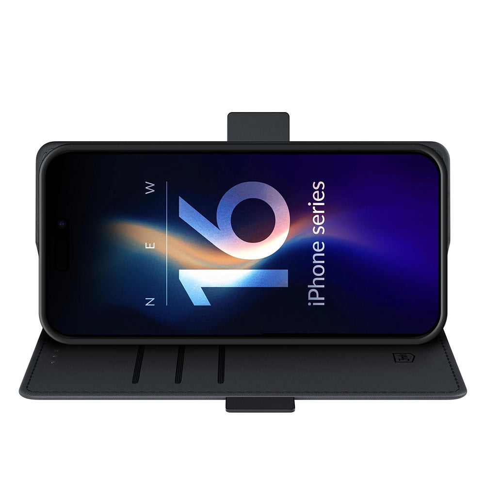 Funda para Apple iPhone 16, 3MK, Cartera, Negra