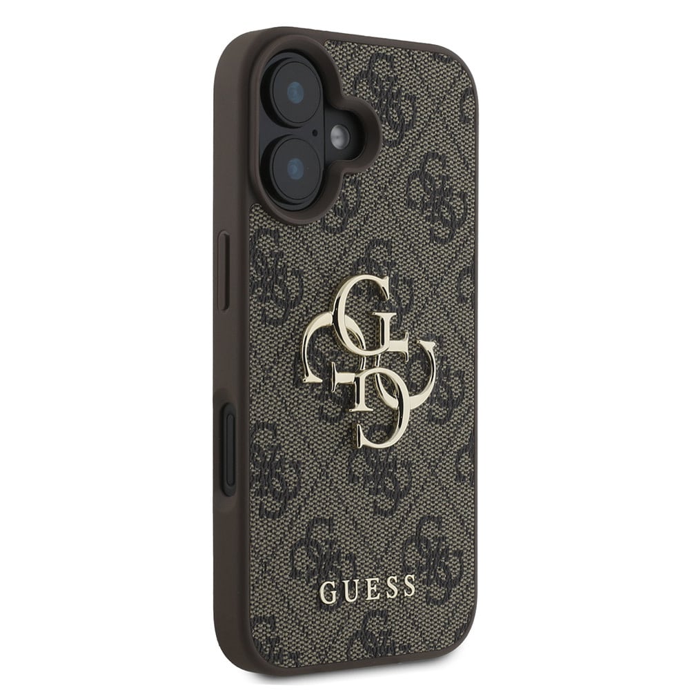 Funda para Apple iPhone 16, Guess, 4G Big Logo, Marrón