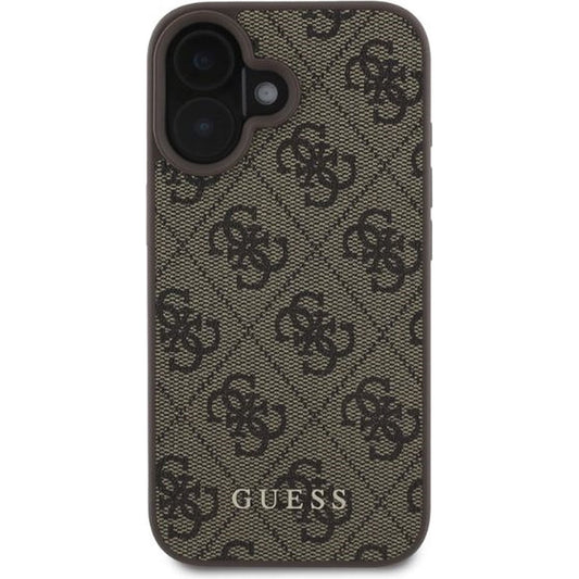 Funda para Apple iPhone 16, Guess, 4G Classic, Marrón
