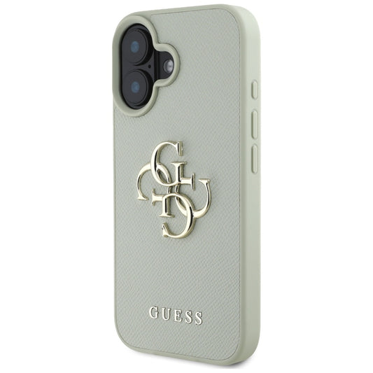 Funda para Apple iPhone 16, Guess, Grained Big 4G Logo Small Classic Logo, Verde