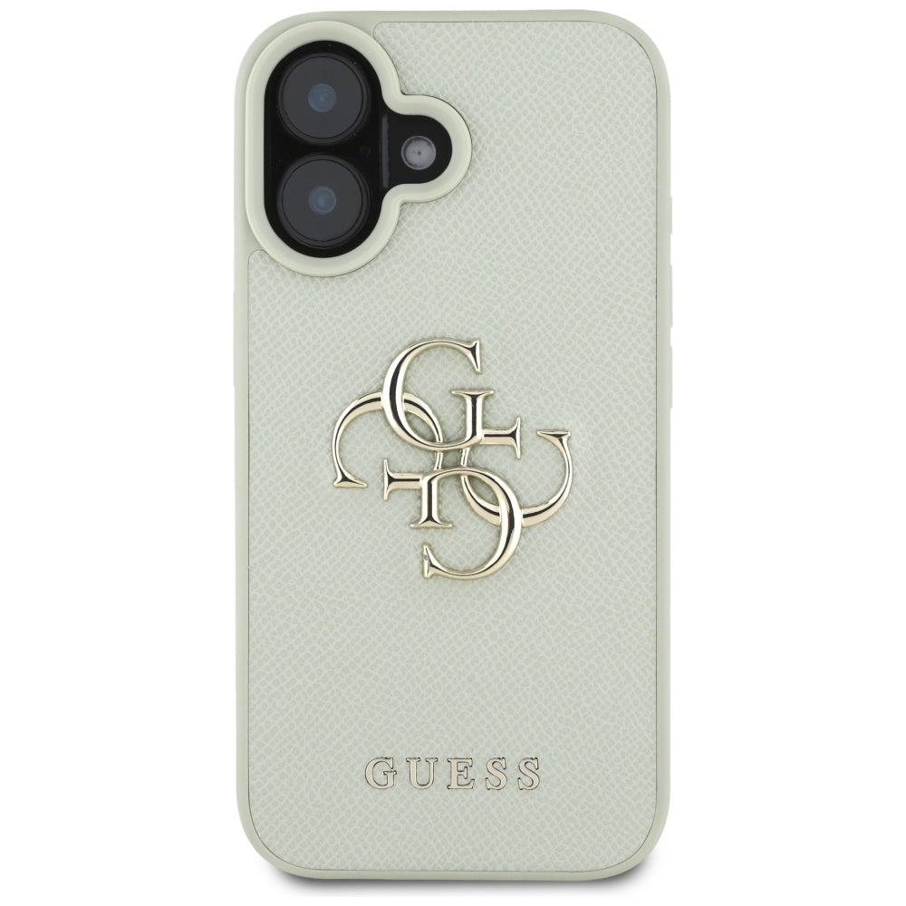 Funda para Apple iPhone 16, Guess, Grained Big 4G Logo Small Classic Logo, Verde
