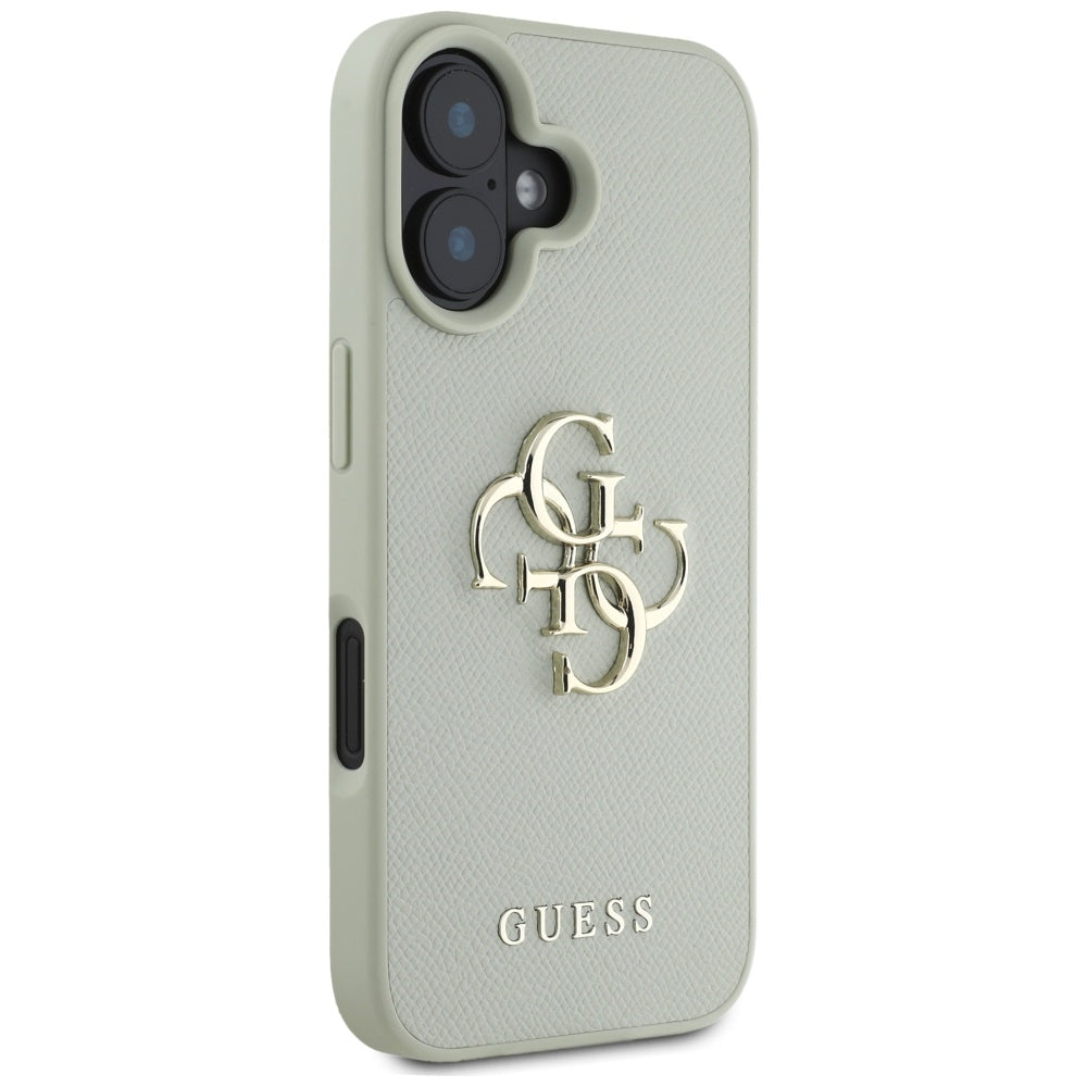 Funda para Apple iPhone 16, Guess, Grained Big 4G Logo Small Classic Logo, Verde