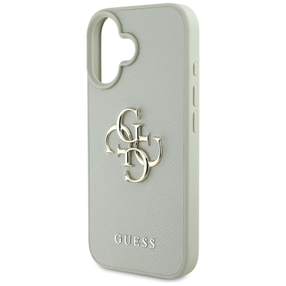 Funda para Apple iPhone 16, Guess, Grained Big 4G Logo Small Classic Logo, Verde