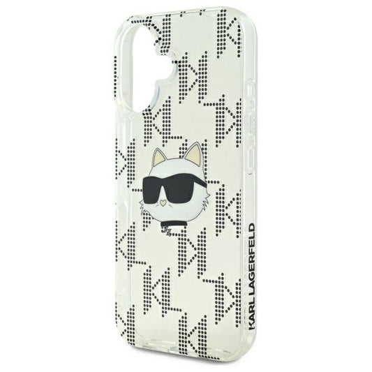 Funda para Apple iPhone 16, Karl Lagerfeld, IML Luxury Electroplated Choupette's Head, Transparente