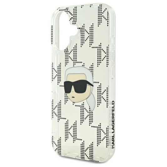 Funda para Apple iPhone 16, Karl Lagerfeld, IML Luxury Electroplated Karl's Head, Transparente