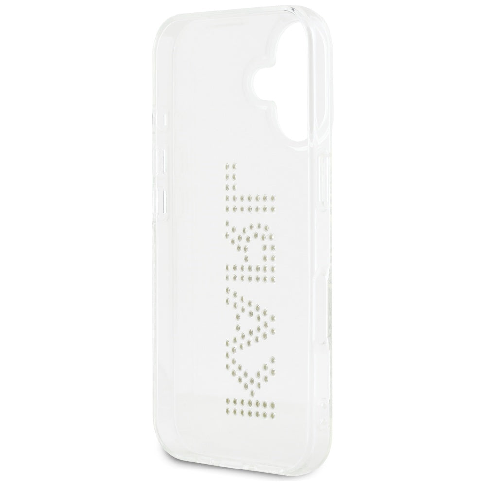 Funda para Apple iPhone 16, Karl Lagerfeld, IML Rhinestones Transparent Logo, Transparente