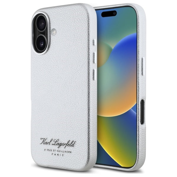 Funda para Apple iPhone 16, Karl Lagerfeld, RSG, Gris