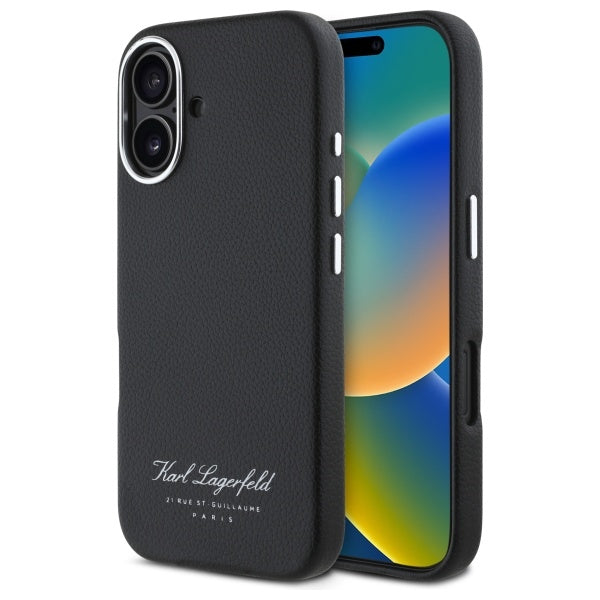 Funda para Apple iPhone 16, Karl Lagerfeld, RSG, Negra