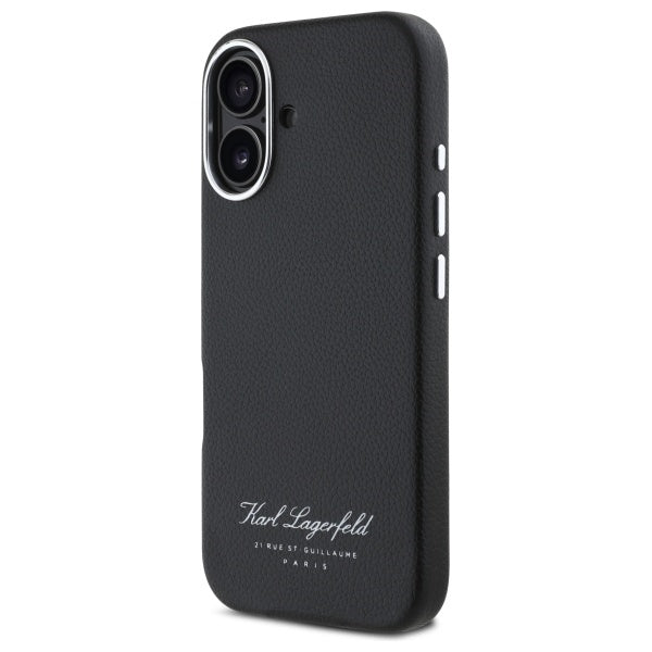 Funda para Apple iPhone 16, Karl Lagerfeld, RSG, Negra