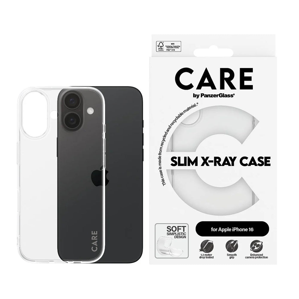 Funda para Apple iPhone 16, PanzerGlass, Care Fashionable, Transparente