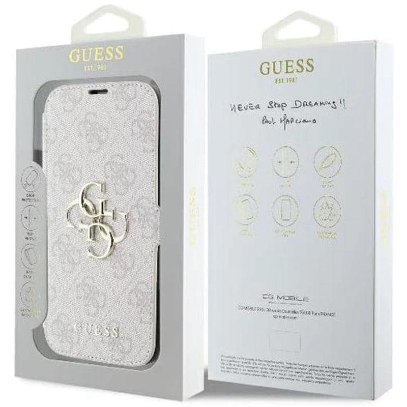 Case for Apple iPhone 16 Plus, Guess, 4G Book, Pink