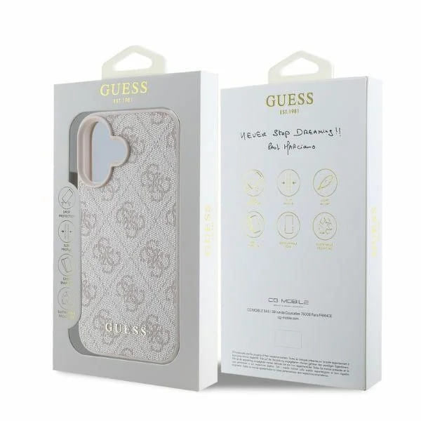 Funda para Apple iPhone 16 Plus, Guess, 4G Classic, Rosa
