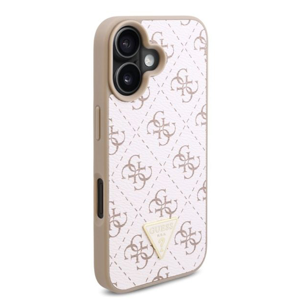Funda para Apple iPhone 16 Plus, Guess, 4G Triangle Logo, Blanca