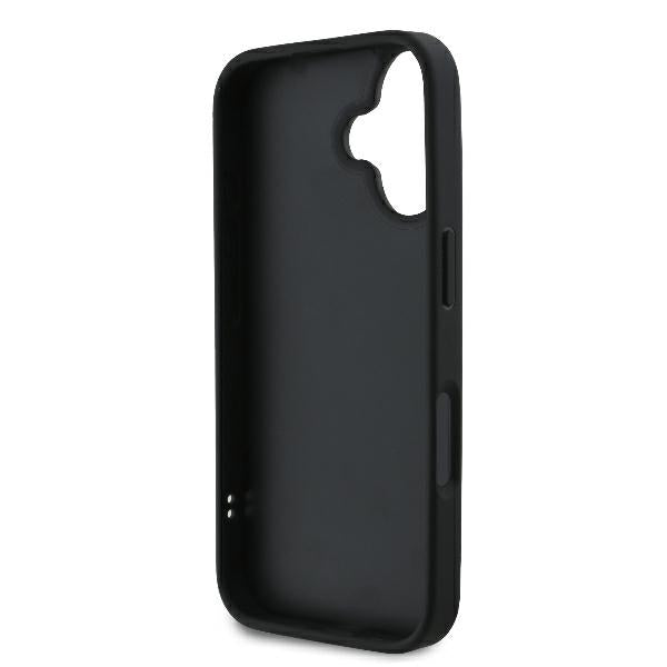 Funda para Apple iPhone 16 Plus, Karl Lagerfeld, Diagonal Quilted Script, Negra