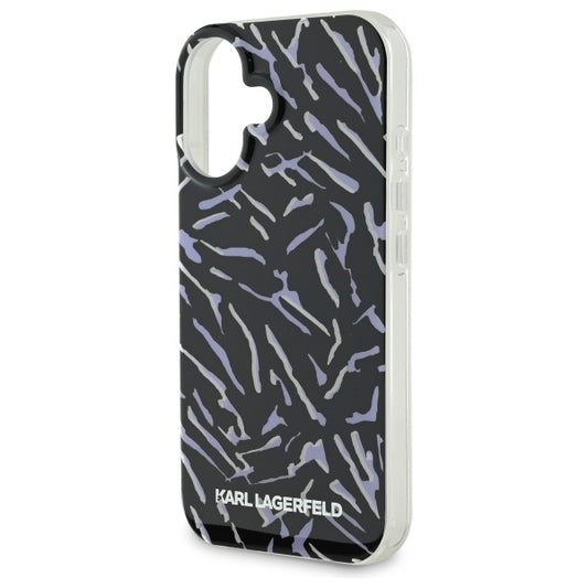 Funda para Apple iPhone 16 Plus, Karl Lagerfeld, Zebra with Cord Strap, Morado