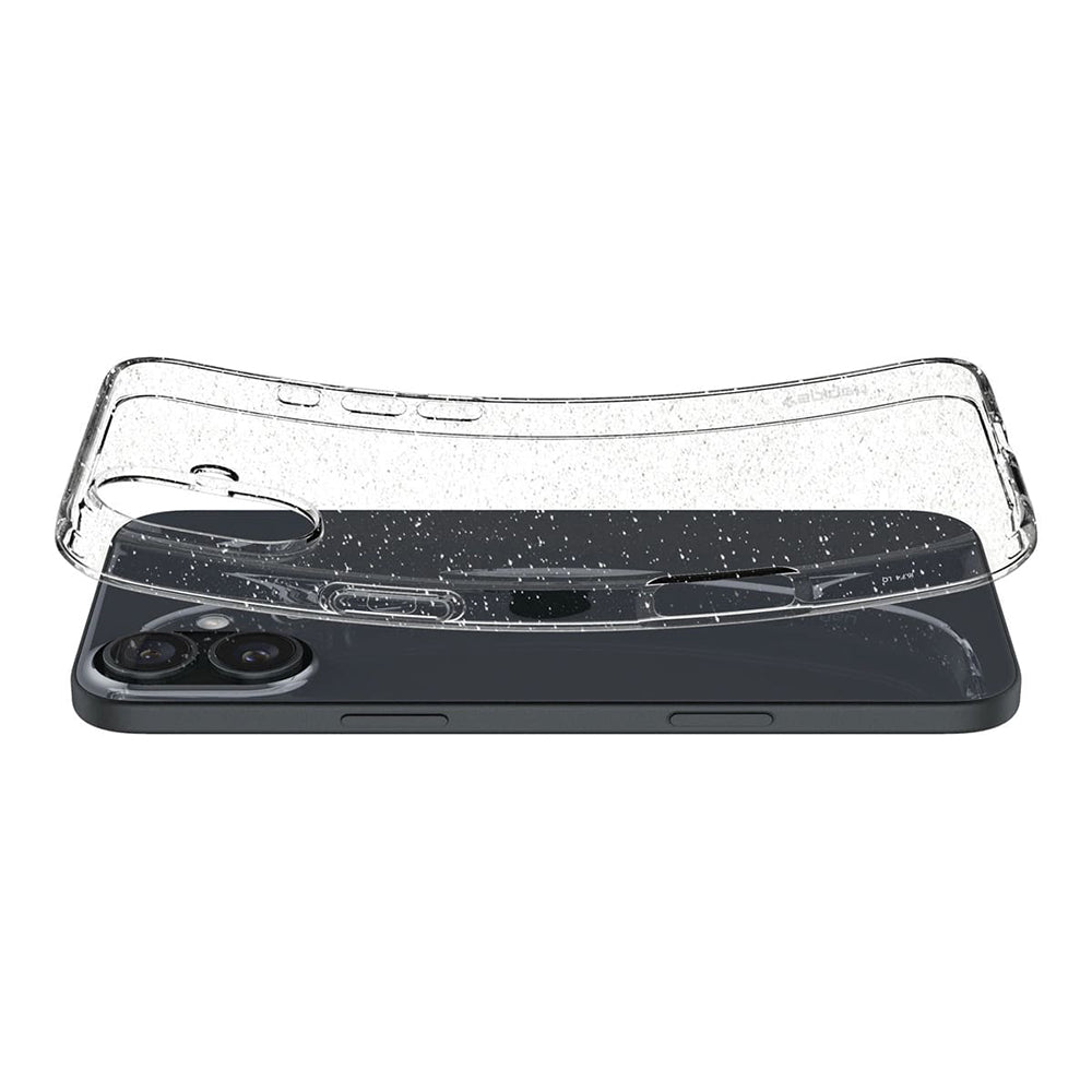 Case for Apple iPhone 16 Plus, Spigen, Liquid Crystal Glitter, Transparent