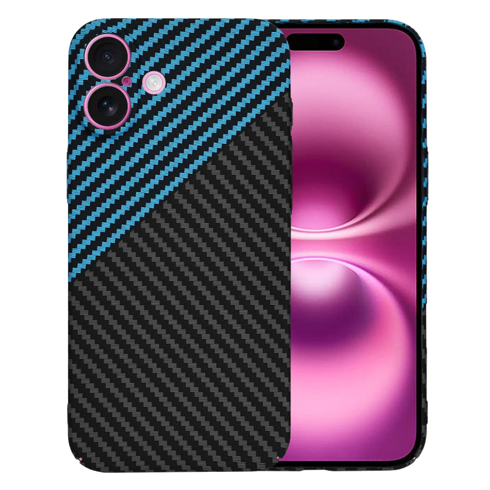 Funda para Apple iPhone 16 Plus, Techsuit, Carbonite FiberShell, Negra Bleu